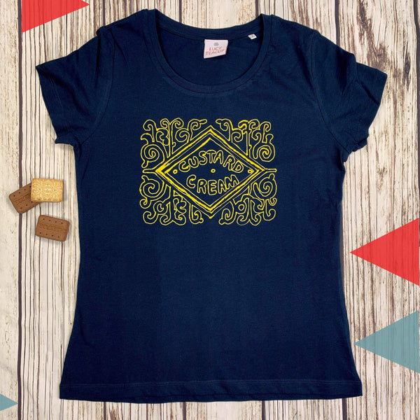 Organic cotton! Custard Cream Women’s T-Shirt Lucy Teacup, T-Shirts, Womens Clothes 44ideas.co.uk