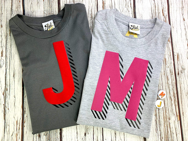 Kids' Bright Letter T-Shirt - Bradford Buzz Font Not Found, Font: Bradford Buzz, Kid's Clothes, T-Shirts, T-Shirts: Letters 44ideas.co.uk