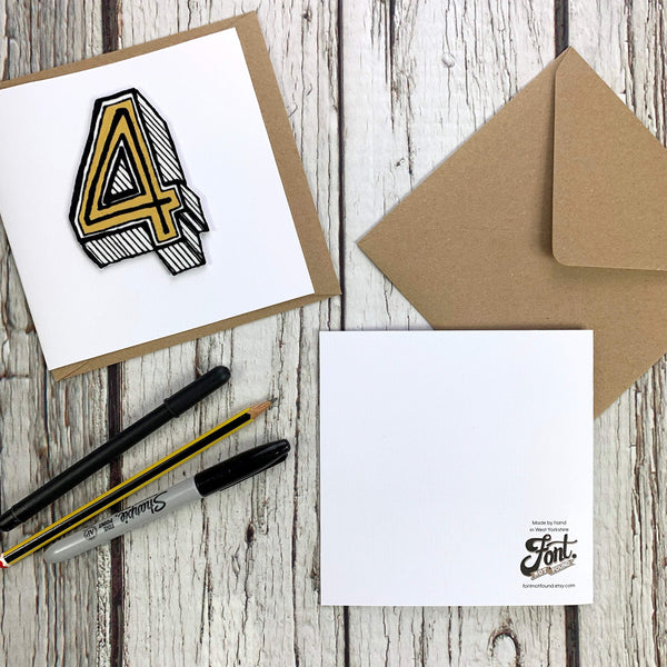 Personalised Birthday Card. Numbers/ Age 1-10 Birthday, Cards, Font Not Found, Font: Juniper Red 44ideas.co.uk