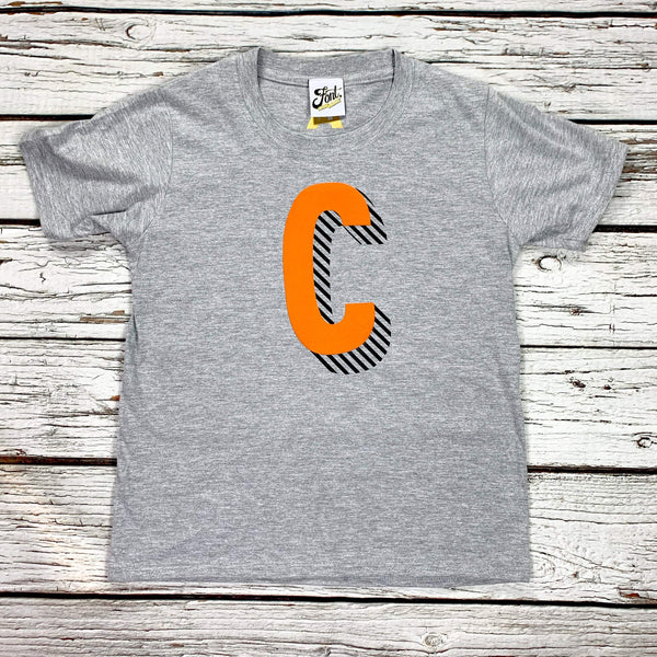 Kids' Bright Letter T-Shirt - Bradford Buzz Font Not Found, Font: Bradford Buzz, Kid's Clothes, T-Shirts, T-Shirts: Letters 44ideas.co.uk