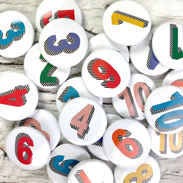 Number Badges 1-10 - Bradford Buzz Accessories, Anniversary, Badges, Birthday 44ideas.co.uk