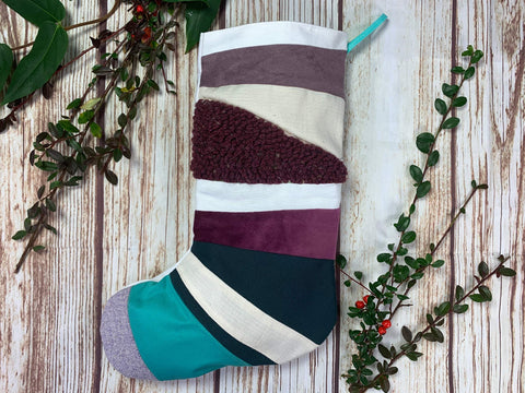 Purple Handmade Christmas Stocking - Patchwork Christmas, Christmas: Stockings, Lucy Teacup 44ideas.co.uk