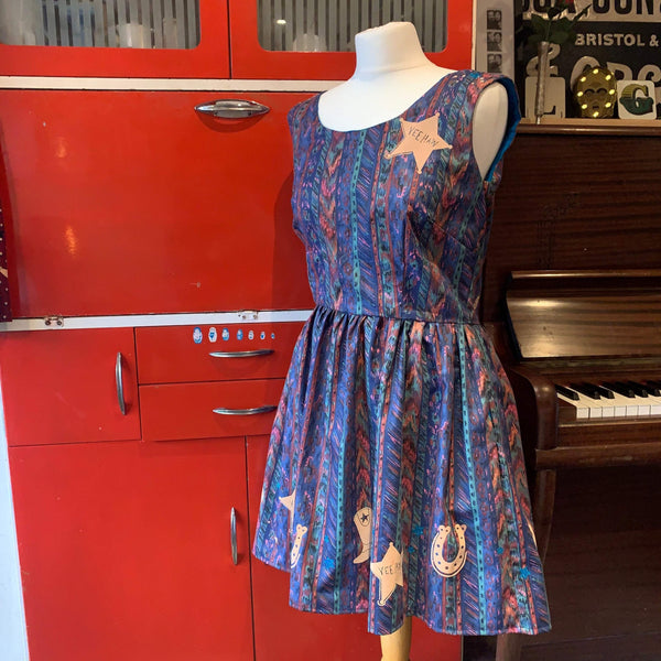 Blue Retro Cowgirl Dress Dresses, Lucy Teacup, Womens Clothes 44ideas.co.uk