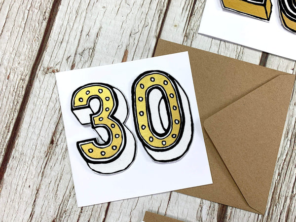 Handmade Birthday Card Numbers/Age 20-80 Birthday, Cards, Font Not Found, Font: Juniper Red 44ideas.co.uk