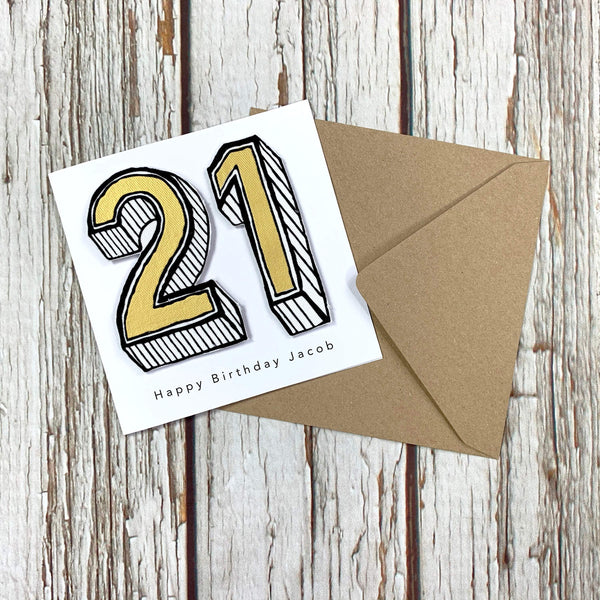 Handmade Birthday Card Numbers/Age 20-80 Birthday, Cards, Font Not Found, Font: Juniper Red 44ideas.co.uk