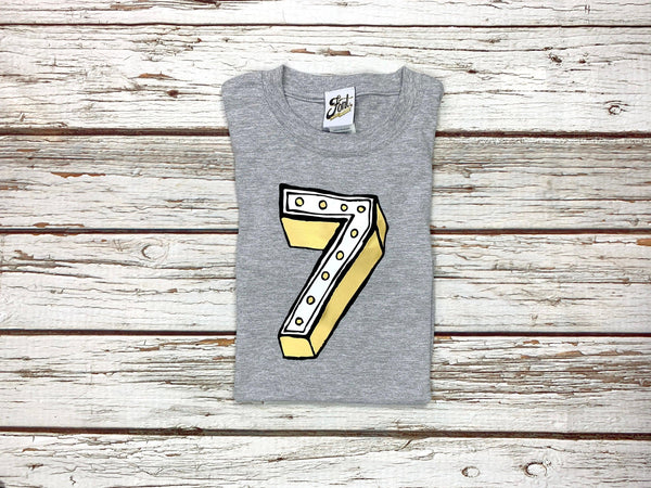 Number Seven Kids' T-Shirt - Juniper Red Font Not Found, Font: Juniper Red, Kid's Clothes, T-Shirt: Numbers, T-Shirts 44ideas.co.uk