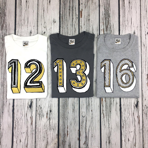 Teenage Birthday Shirt Numbers 11-16 - Juniper Red Font Not Found, Font: Juniper Red, T-Shirt: Numbers, T-Shirts, Teen Clothes 44ideas.co.uk