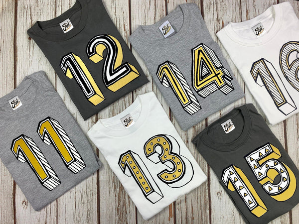 Teenage Birthday Shirt Numbers 11-16 - Juniper Red Font Not Found, Font: Juniper Red, T-Shirt: Numbers, T-Shirts, Teen Clothes 44ideas.co.uk