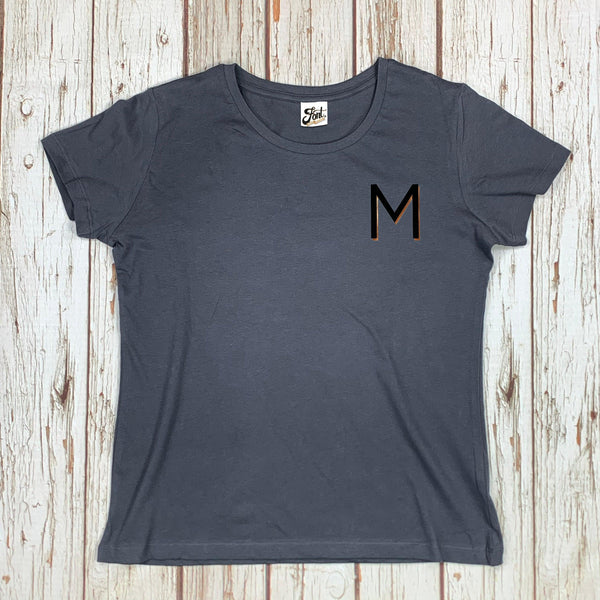 Women's Organic Letter T-Shirt - Branson Font Not Found, Font: Branson, T-Shirts, T-Shirts: Letters, Womens Clothes 44ideas.co.uk