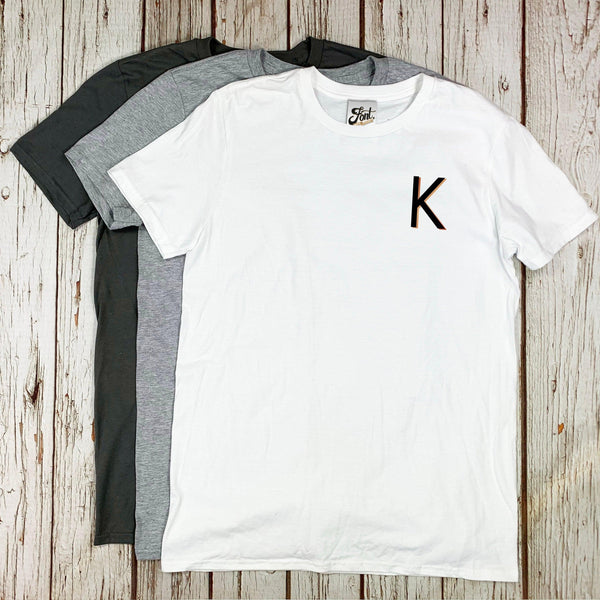 Male Pocket Letter T-Shirt - Branson Font Not Found, Font: Branson, Men's Clothes, T-Shirts, T-Shirts: Letters 44ideas.co.uk