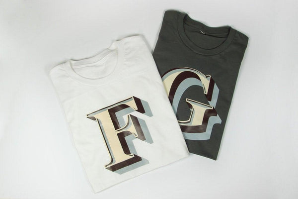 Men's Monogram T-Shirt - Stirling Shadow Font Not Found, Font: Stirling Shadow, Men's Clothes, T-Shirts, T-Shirts: Letters 44ideas.co.uk