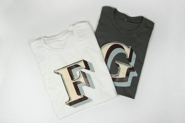 Ladies' Letter T-Shirt - Stirling Shadow Font Not Found, Font: Stirling Shadow, T-Shirts, T-Shirts: Letters, Womens Clothes 44ideas.co.uk