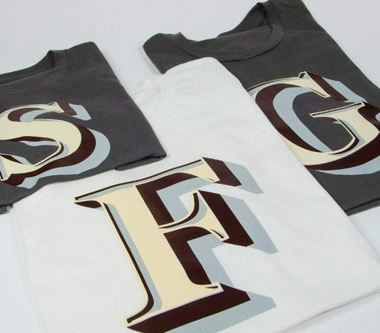 Ladies' Letter T-Shirt - Stirling Shadow Font Not Found, Font: Stirling Shadow, T-Shirts, T-Shirts: Letters, Womens Clothes 44ideas.co.uk