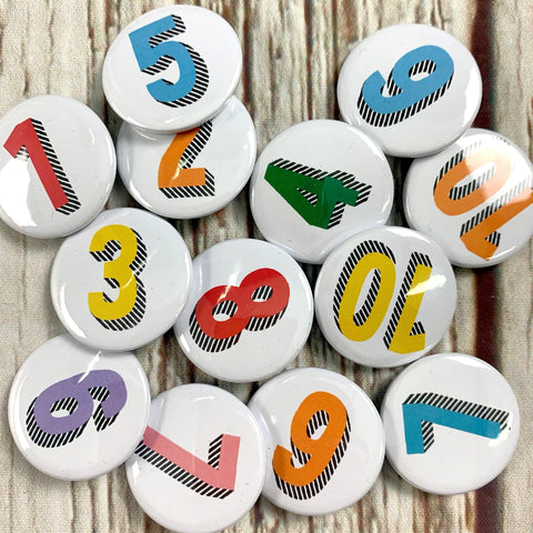 Number Badges 1-10 - Bradford Buzz Accessories, Anniversary, Badges, Birthday 44ideas.co.uk