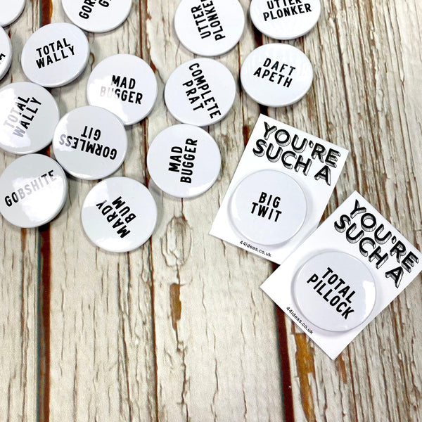 Favourite Word Badges Accessories, Badges, Pleb 44ideas.co.uk