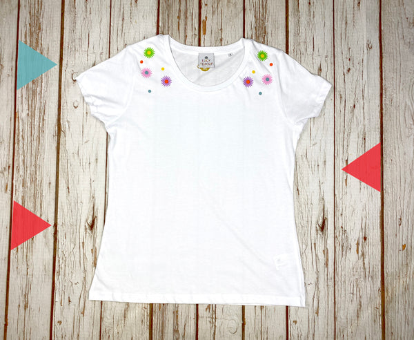 Daisy Organic Cotton Women’s White T-Shirt
