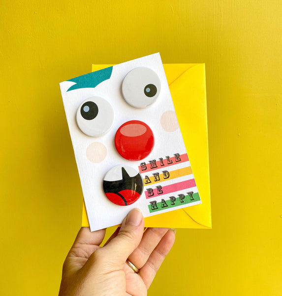Birthday Badge Card- Smile Badges, Birthday, Cards, Pleb 44ideas.co.uk