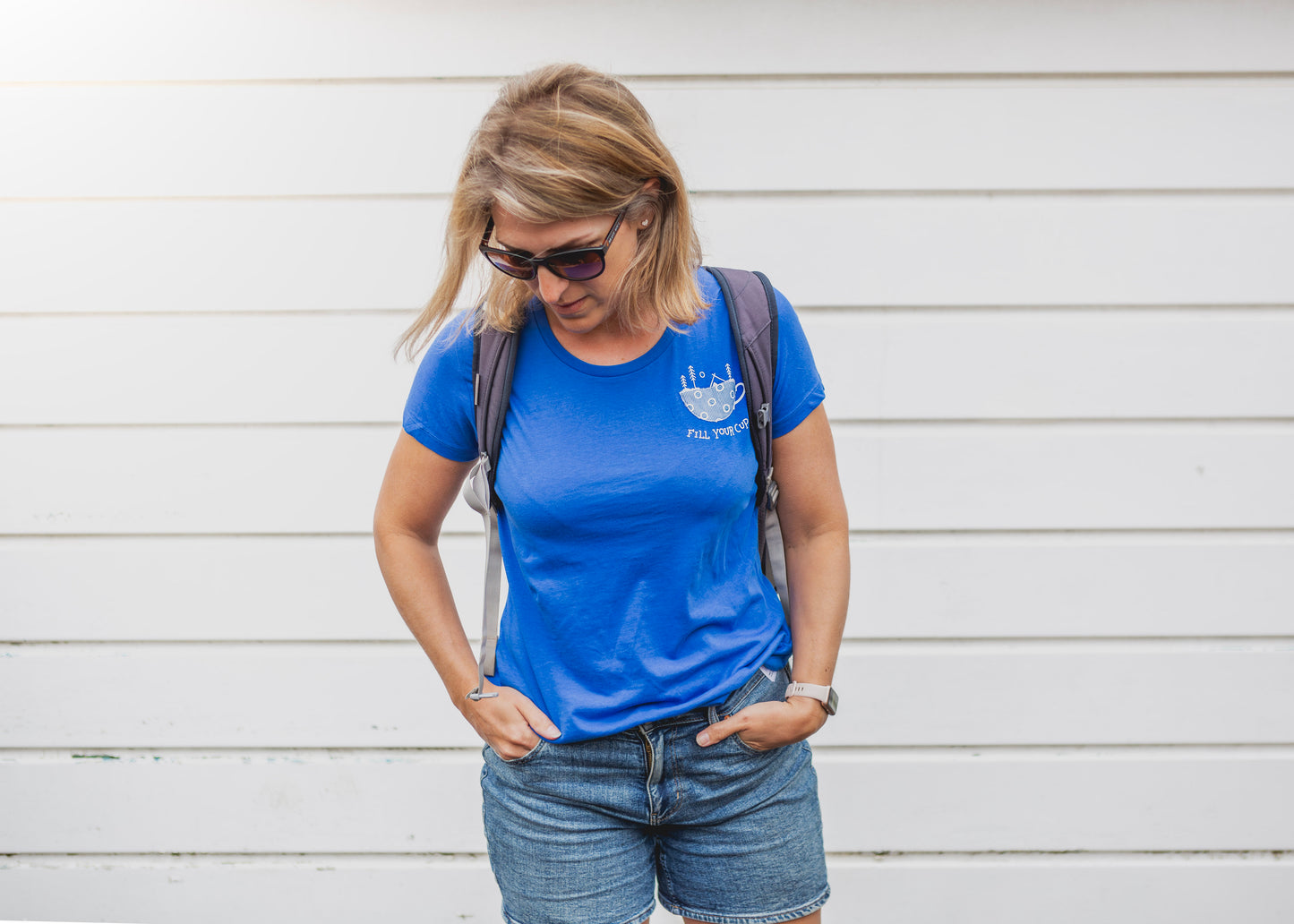 Fill Your Cup - Organic Cotton Women’s Navy T-Shirt