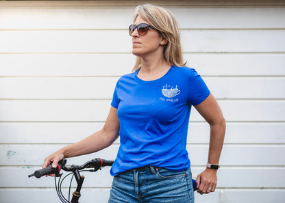 Fill Your Cup – Organic Women’s Royal Blue T‑Shirt