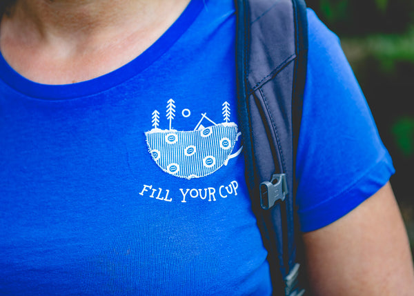 Fill Your Cup Organic Cotton Women’s Royal Blue T-Shirt