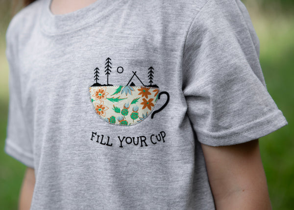 Fill Your Cup Organic Cotton Women’s Heather Grey T-Shirt