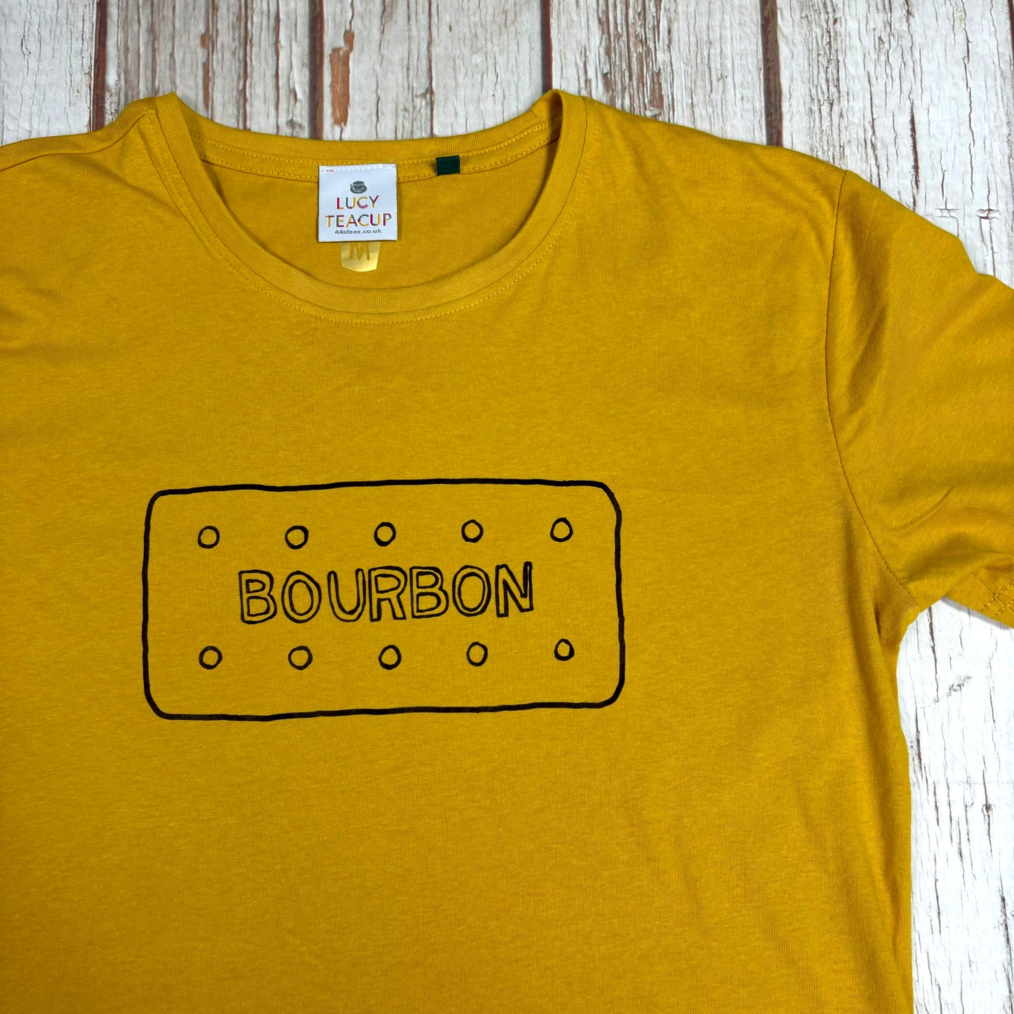 Men’s British Biscuit T-Shirt – Soft Flock Print, Handmade