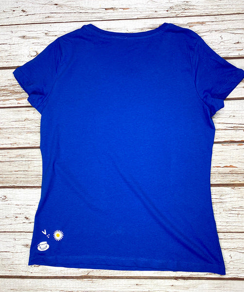 Ready to Ship: Daisy Organic Blue Women’s T-Shirt M