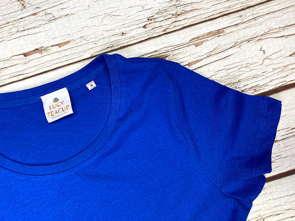 Ready to Ship: Daisy Organic Blue Women’s T-Shirt M