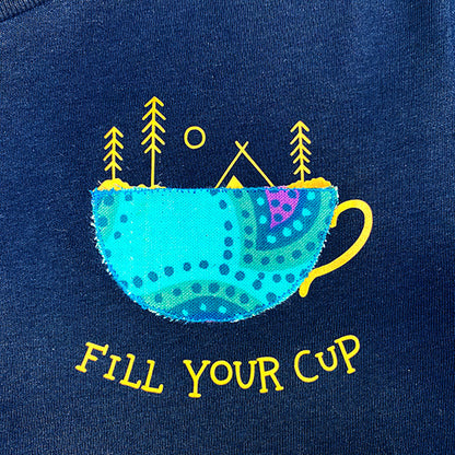 Fill Your Cup - Organic Cotton Women’s Navy T-Shirt