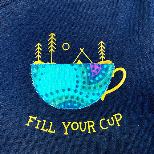 Fill Your Cup Organic Cotton Women’s Navy T-Shirt