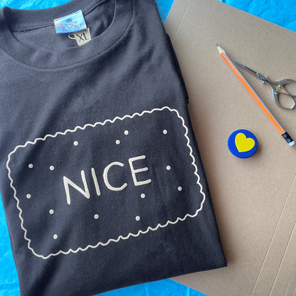 Nice Biscuit T‑Shirt – Unisex & Women’s Cut (Handmade UK)