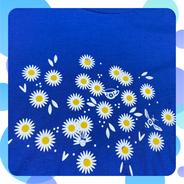 Ready to Ship: Daisy Organic Blue Women’s T-Shirt M
