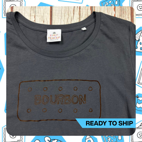 Ready to Ship: Bourbon Organic asphalt Women’s T-Shirt L