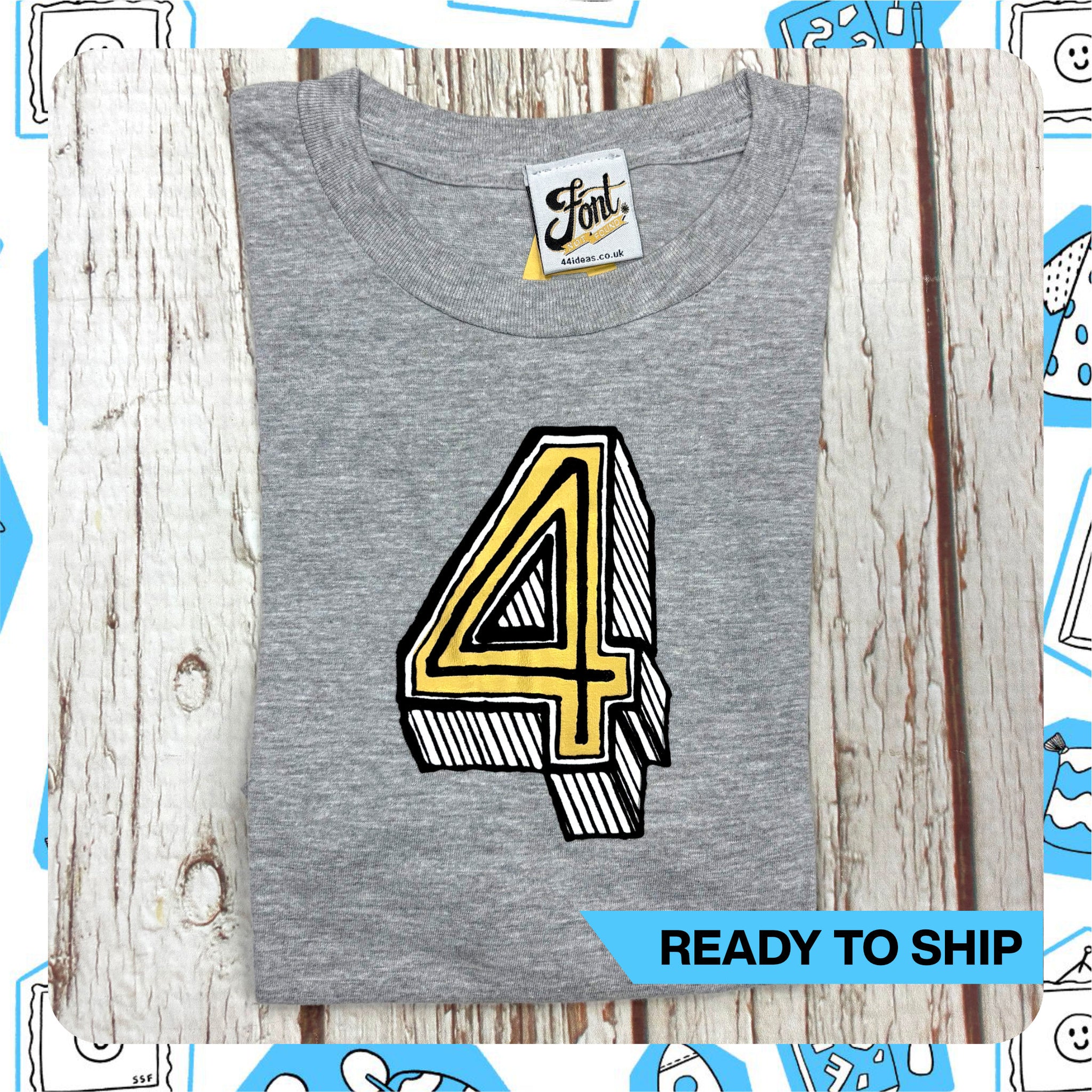 Ready To Ship: Kids 4 T-Shirt~ Age 3-4