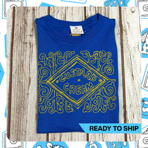 Ready To Ship: Unisex Custard Cream Royal Blue T-Shirt~ XS
