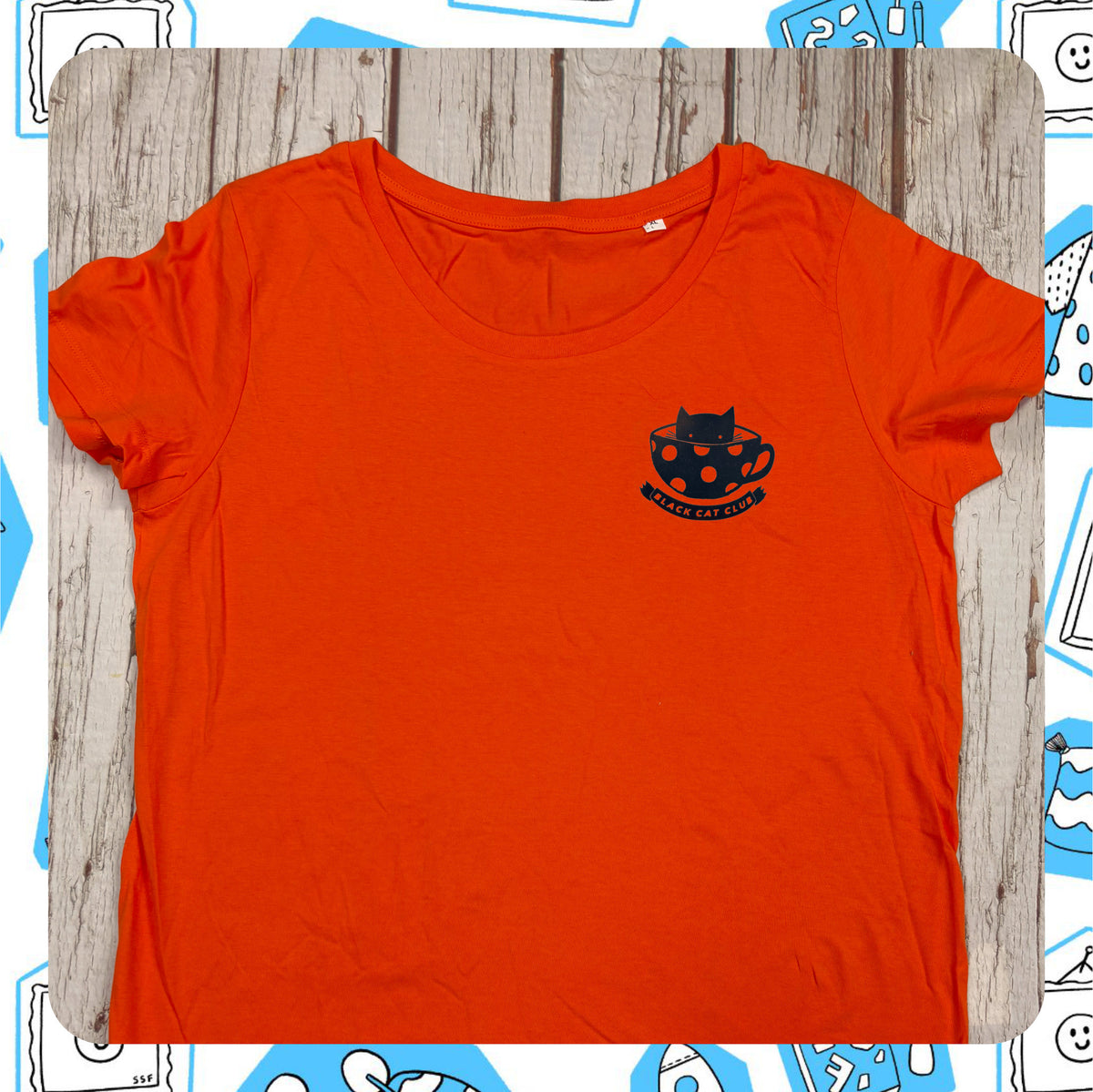 Made to order: Black Cat Orange Women’s T-Shirt- XL