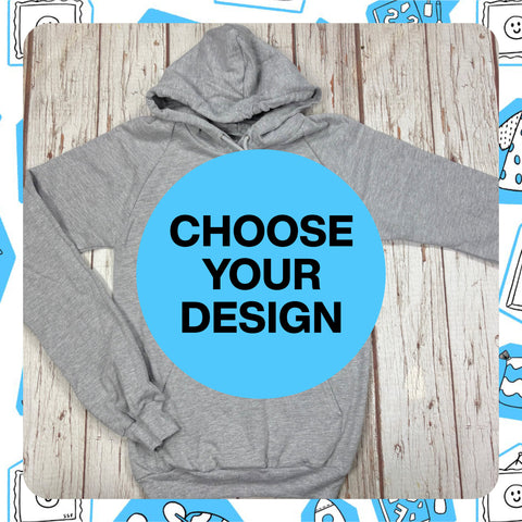 Made to Order: Heather Grey Unisex Hoodie - Choose Your Design