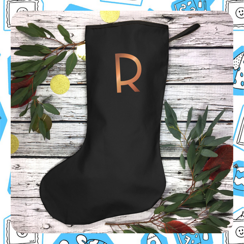 Made To Order: Christmas Personalised Large Black Stocking - Branson