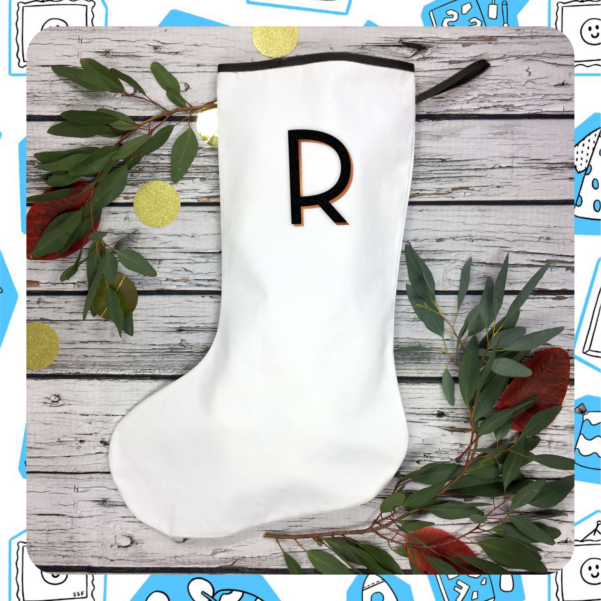 Made to Order: Christmas Personalised Large White Stocking - Branson