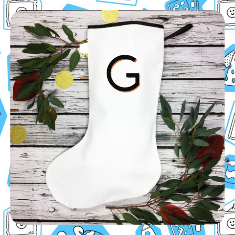 Made to Order: Christmas Personalised Regular White Stocking - Branson