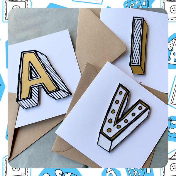Ready To Ship: Letter cards ~ Juniper Red