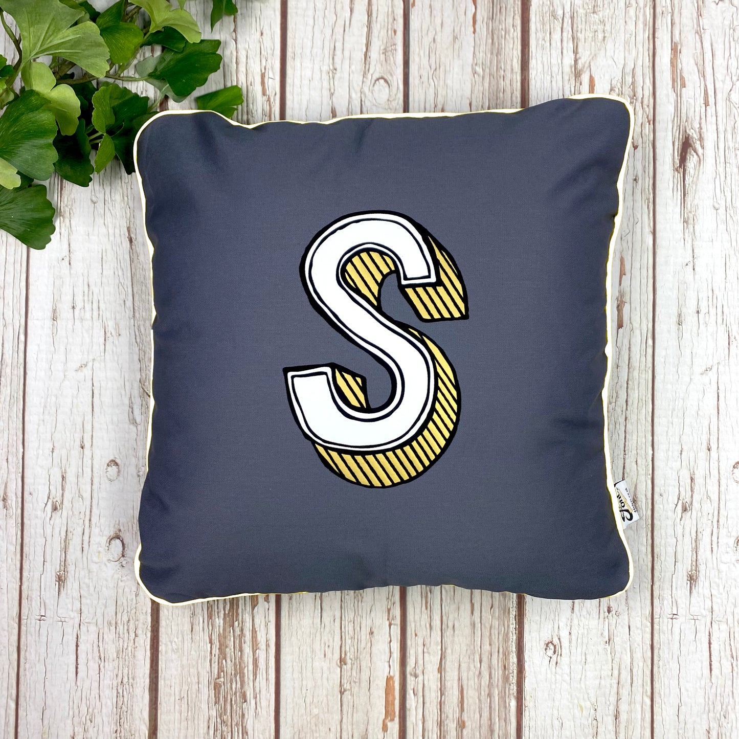 Personalised 17" Handmade Cushion Cover – Juniper Red Font