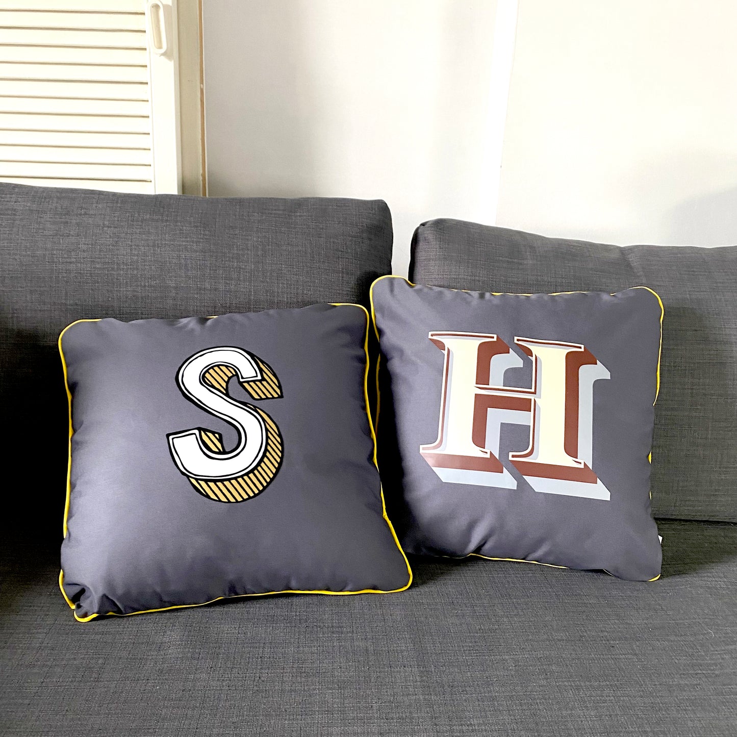 Personalised 17" Handmade Cushion Cover – Juniper Red Font