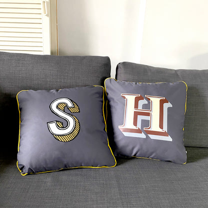 Personalised 17" Handmade Cushion Cover – Juniper Red Font