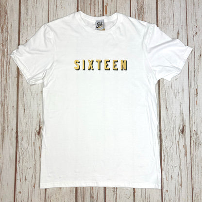 16th, 17th & 18th Birthday T-Shirt – Bingley Bang Gold Foil