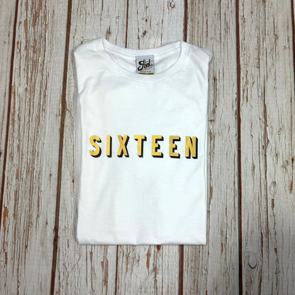 16th, 17th & 18th Birthday T-Shirt – Bingley Bang Gold Foil