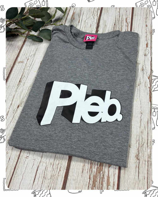 Ready To Ship: Unisex Dark Heather T-Shirt- Pleb- Size 2XL