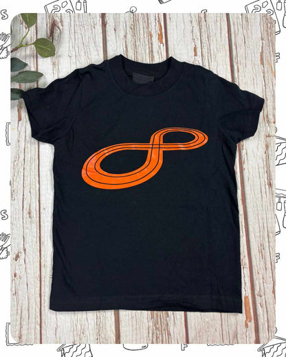 Ready To Ship: Kids Black T-Shirt- 8 Track- Age 1-2 Years