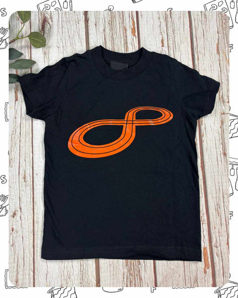 Ready To Ship: Kids Black T-Shirt- 8 Track- Age 1-2 Years