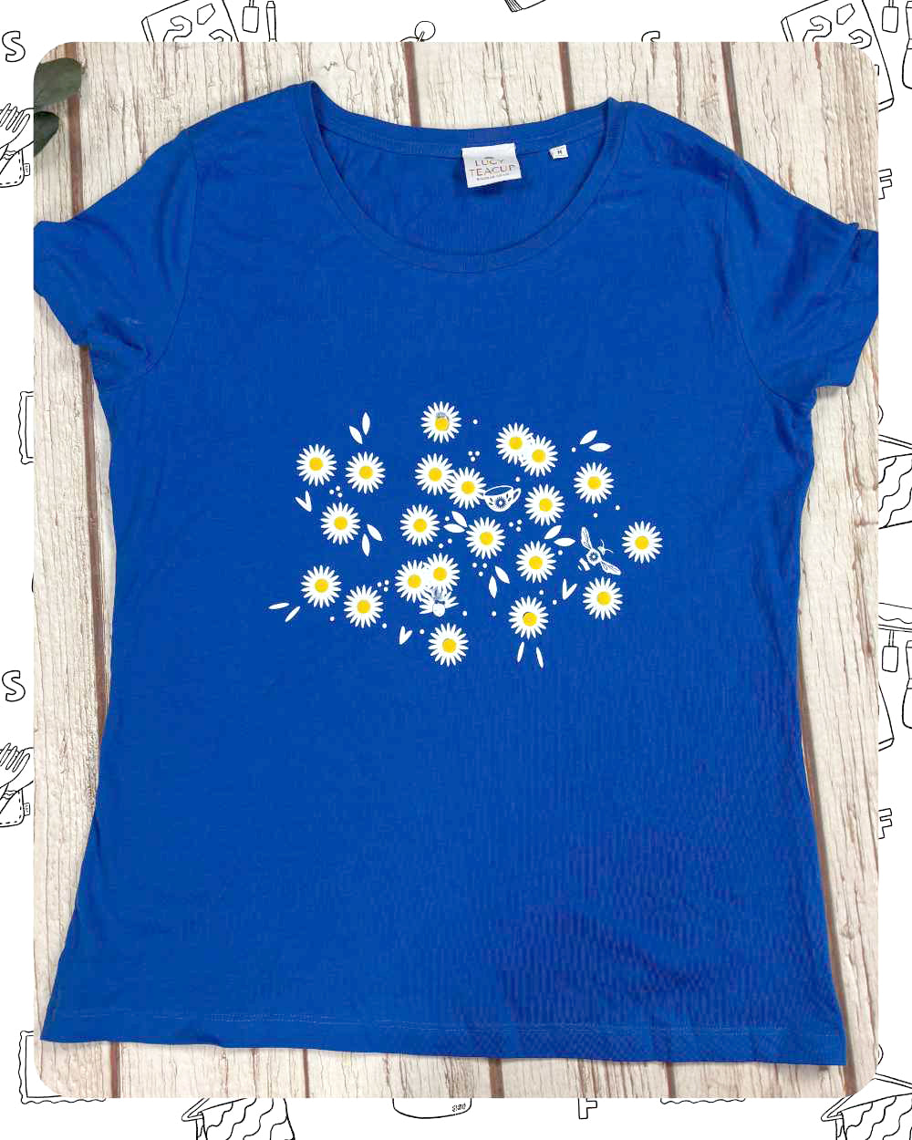 Ready To Ship: Womens Royal T-Shirt- Daisy- Size S, M